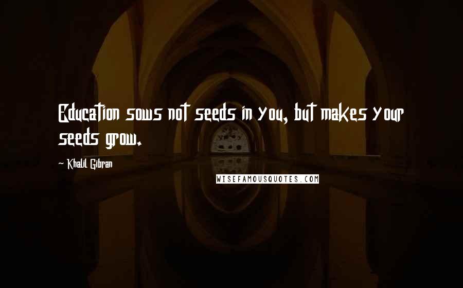 Khalil Gibran Quotes: Education sows not seeds in you, but makes your seeds grow.