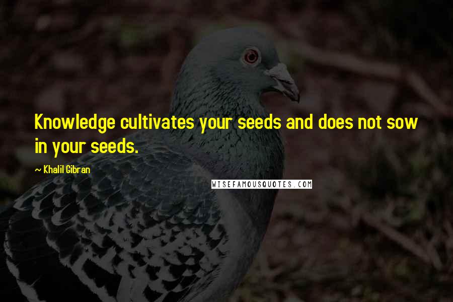 Khalil Gibran Quotes: Knowledge cultivates your seeds and does not sow in your seeds.