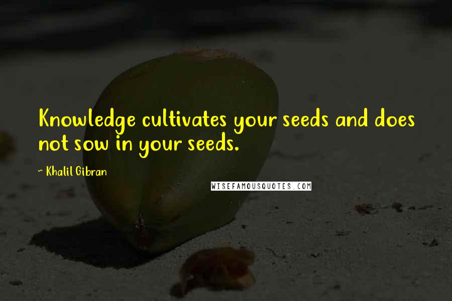 Khalil Gibran Quotes: Knowledge cultivates your seeds and does not sow in your seeds.