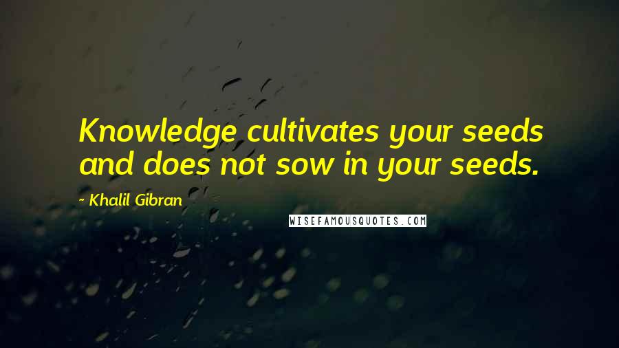 Khalil Gibran Quotes: Knowledge cultivates your seeds and does not sow in your seeds.