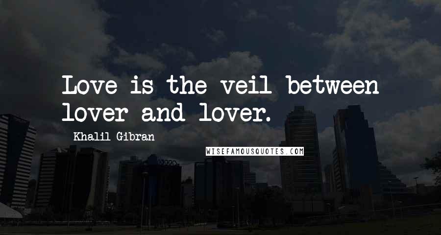 Khalil Gibran Quotes: Love is the veil between lover and lover.