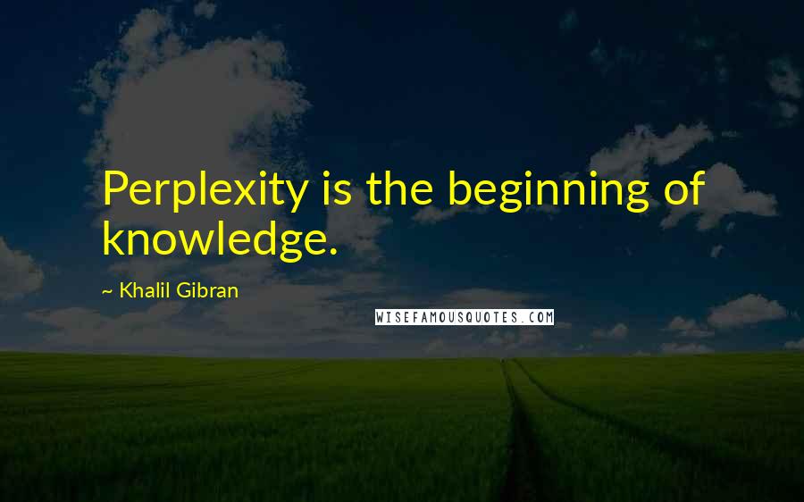 Khalil Gibran Quotes: Perplexity is the beginning of knowledge.