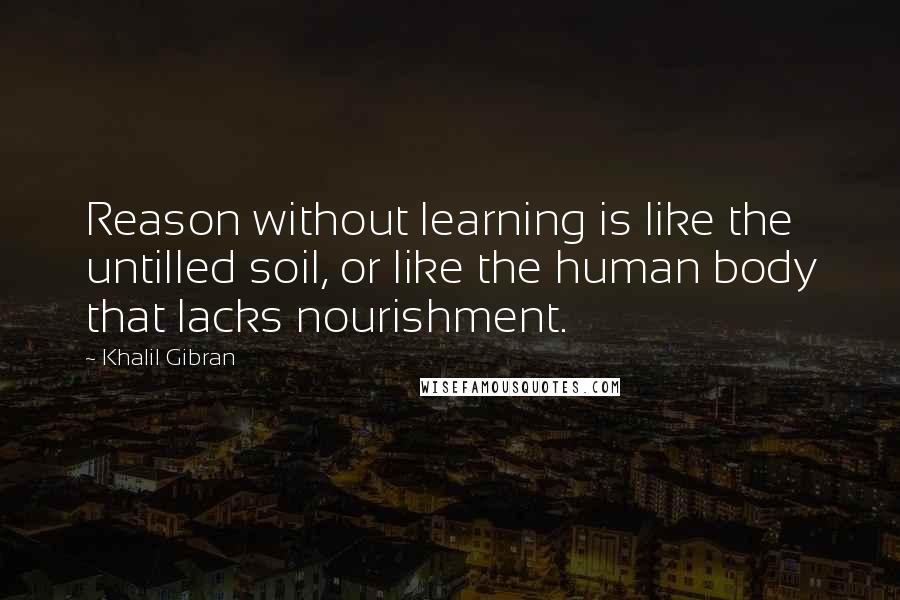 Khalil Gibran Quotes: Reason without learning is like the untilled soil, or like the human body that lacks nourishment.