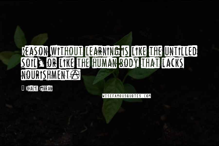 Khalil Gibran Quotes: Reason without learning is like the untilled soil, or like the human body that lacks nourishment.