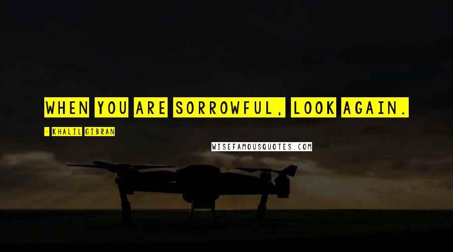 Khalil Gibran Quotes: When you are sorrowful, look again.