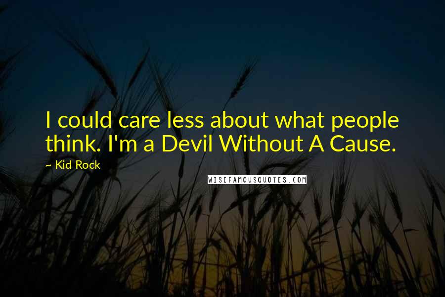 Kid Rock Quotes: I could care less about what people think. I'm a Devil Without A Cause.