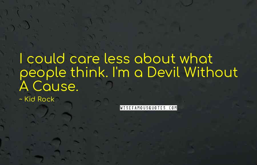 Kid Rock Quotes: I could care less about what people think. I'm a Devil Without A Cause.