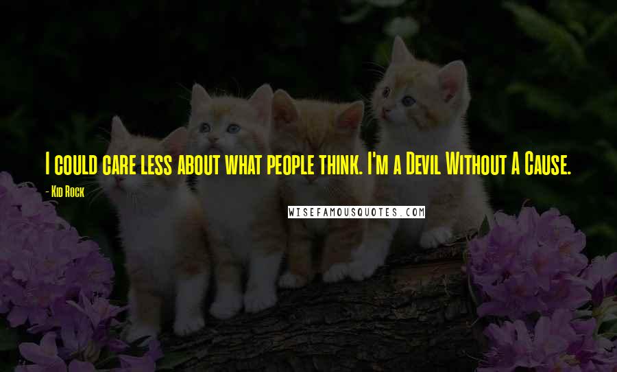 Kid Rock Quotes: I could care less about what people think. I'm a Devil Without A Cause.