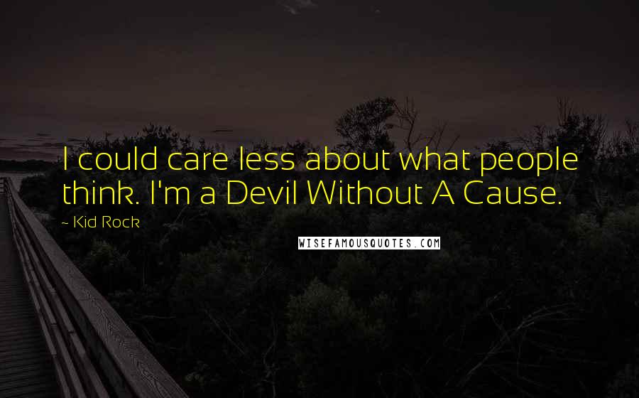 Kid Rock Quotes: I could care less about what people think. I'm a Devil Without A Cause.