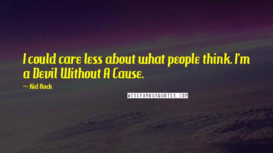 Kid Rock Quotes: I could care less about what people think. I'm a Devil Without A Cause.