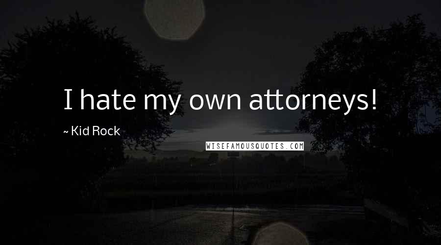 Kid Rock Quotes: I hate my own attorneys!