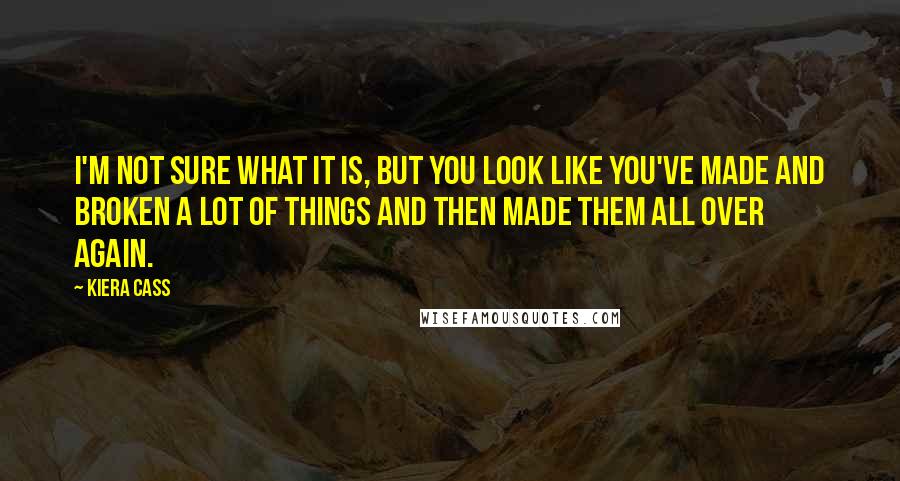 Kiera Cass Quotes: I'm not sure what it is, but you look like you've made and broken a lot of things and then made them all over again.