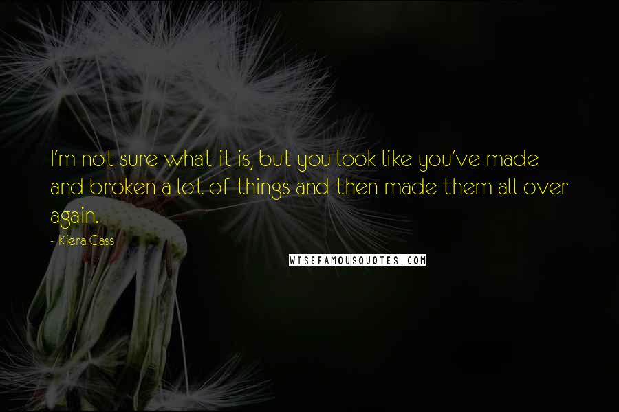 Kiera Cass Quotes: I'm not sure what it is, but you look like you've made and broken a lot of things and then made them all over again.