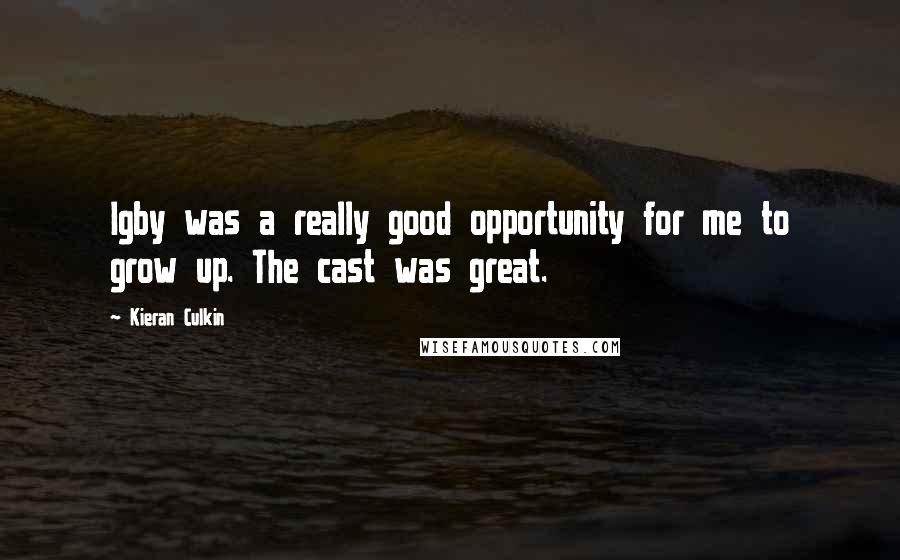 Kieran Culkin Quotes: Igby was a really good opportunity for me to grow up. The cast was great.