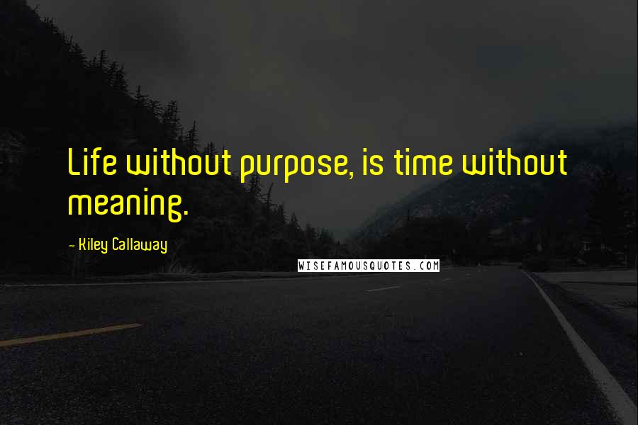 Kiley Callaway Quotes: Life without purpose, is time without meaning.