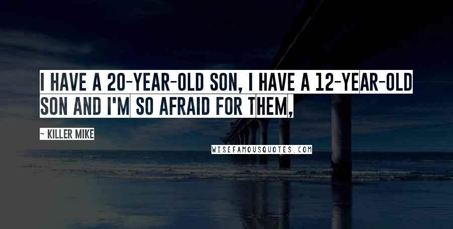 Killer Mike Quotes: I have a 20-year-old son, I have a 12-year-old son and I'm so afraid for them,