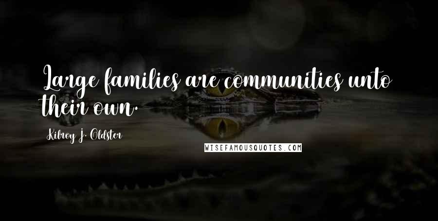 Kilroy J. Oldster Quotes: Large families are communities unto their own.