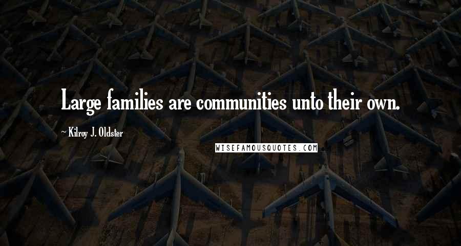 Kilroy J. Oldster Quotes: Large families are communities unto their own.