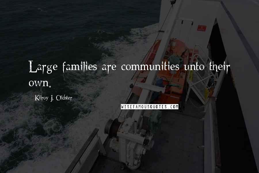 Kilroy J. Oldster Quotes: Large families are communities unto their own.