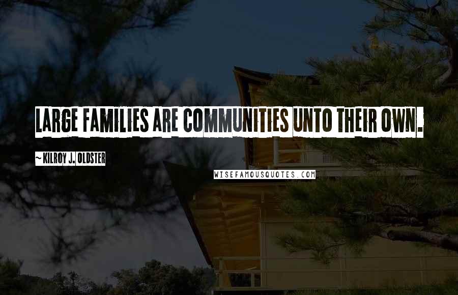 Kilroy J. Oldster Quotes: Large families are communities unto their own.