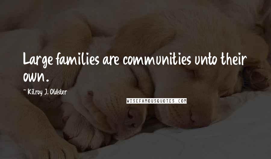 Kilroy J. Oldster Quotes: Large families are communities unto their own.