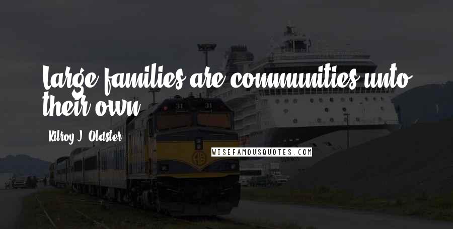 Kilroy J. Oldster Quotes: Large families are communities unto their own.