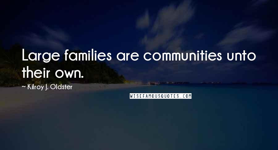 Kilroy J. Oldster Quotes: Large families are communities unto their own.