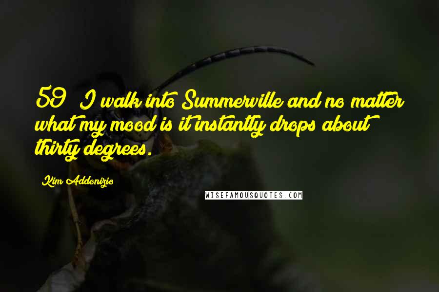 Kim Addonizio Quotes: 59/ I walk into Summerville and no matter what my mood is it instantly drops about thirty degrees.