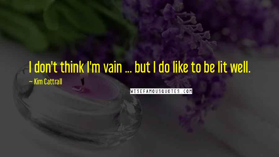 Kim Cattrall Quotes: I don't think I'm vain ... but I do like to be lit well.