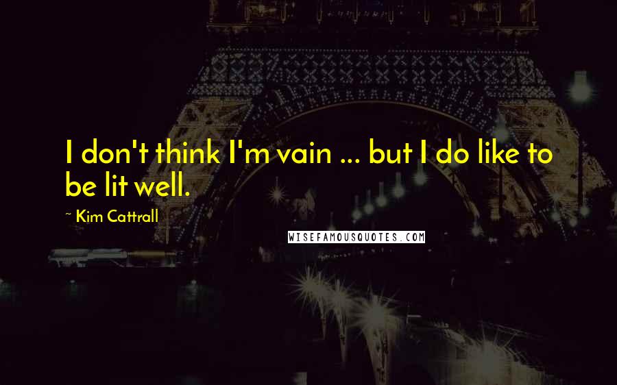 Kim Cattrall Quotes: I don't think I'm vain ... but I do like to be lit well.