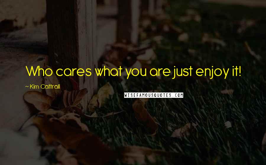 Kim Cattrall Quotes: Who cares what you are just enjoy it!
