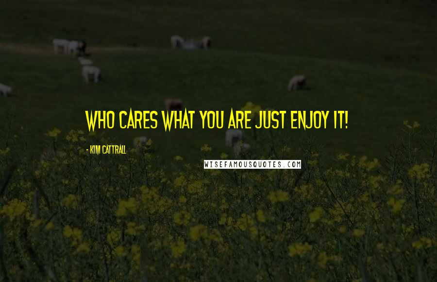 Kim Cattrall Quotes: Who cares what you are just enjoy it!