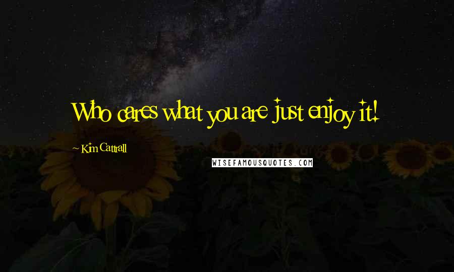 Kim Cattrall Quotes: Who cares what you are just enjoy it!