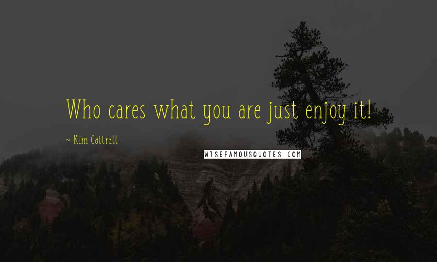 Kim Cattrall Quotes: Who cares what you are just enjoy it!