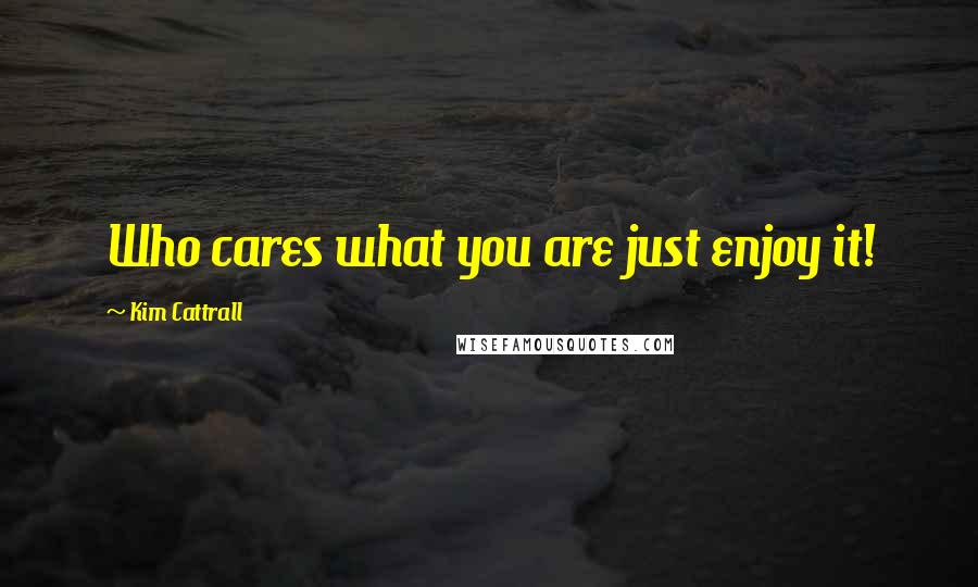 Kim Cattrall Quotes: Who cares what you are just enjoy it!