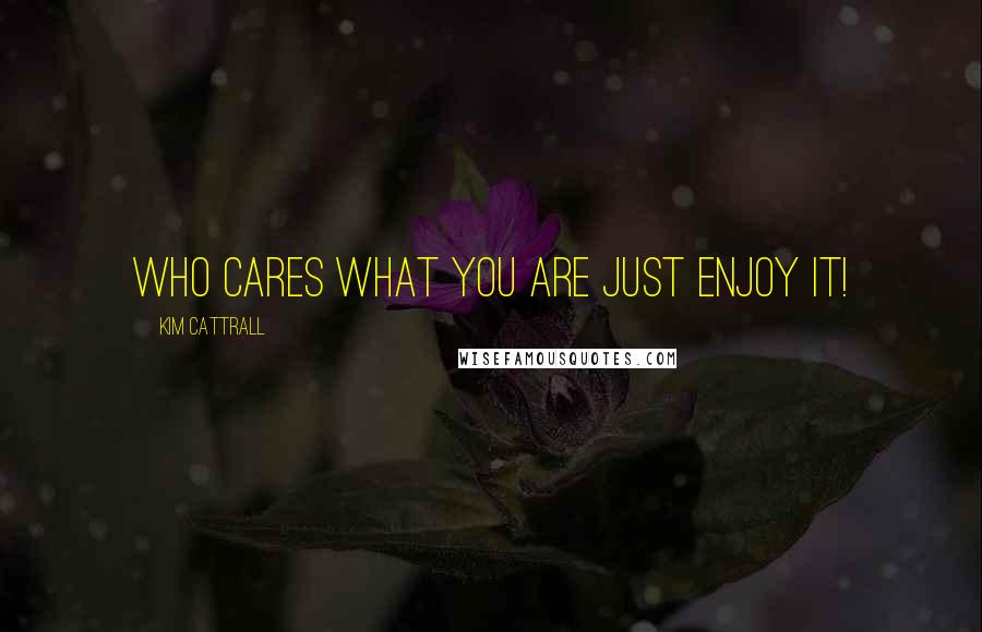 Kim Cattrall Quotes: Who cares what you are just enjoy it!