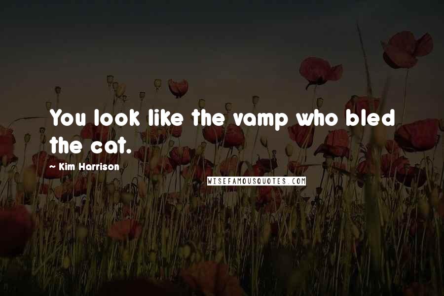 Kim Harrison Quotes: You look like the vamp who bled the cat.