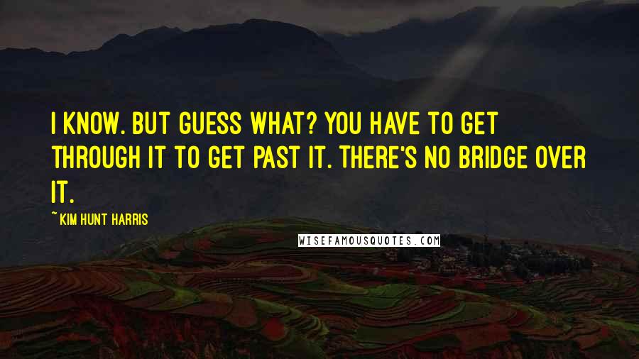 Kim Hunt Harris Quotes: I know. But guess what? You have to get through it to get past it. There's no bridge over it.