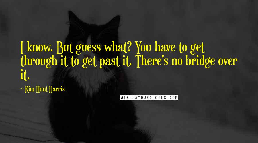 Kim Hunt Harris Quotes: I know. But guess what? You have to get through it to get past it. There's no bridge over it.