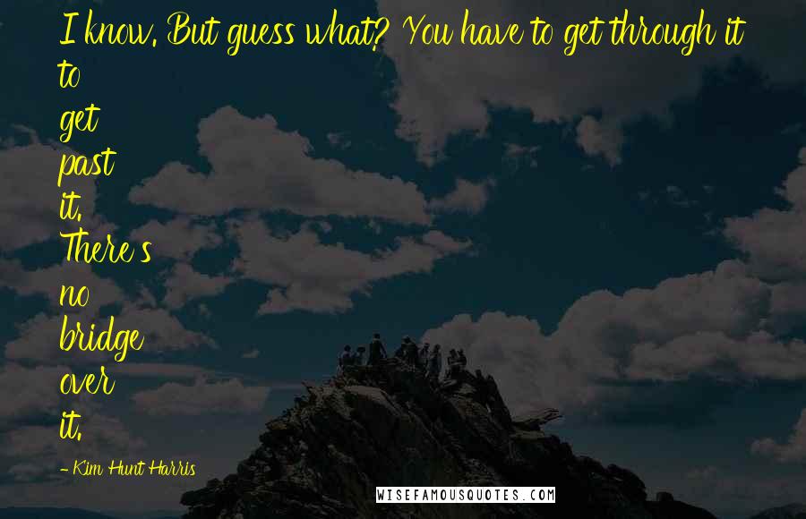 Kim Hunt Harris Quotes: I know. But guess what? You have to get through it to get past it. There's no bridge over it.