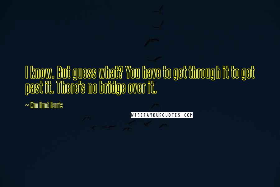 Kim Hunt Harris Quotes: I know. But guess what? You have to get through it to get past it. There's no bridge over it.