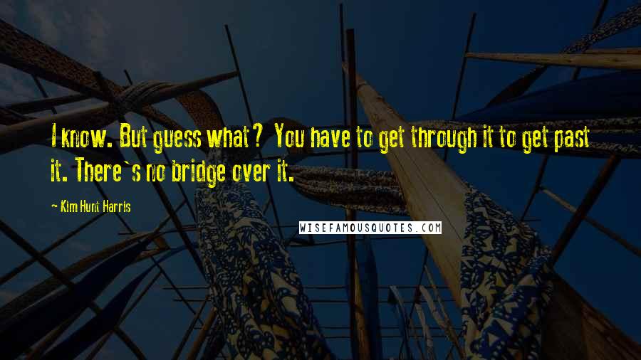 Kim Hunt Harris Quotes: I know. But guess what? You have to get through it to get past it. There's no bridge over it.