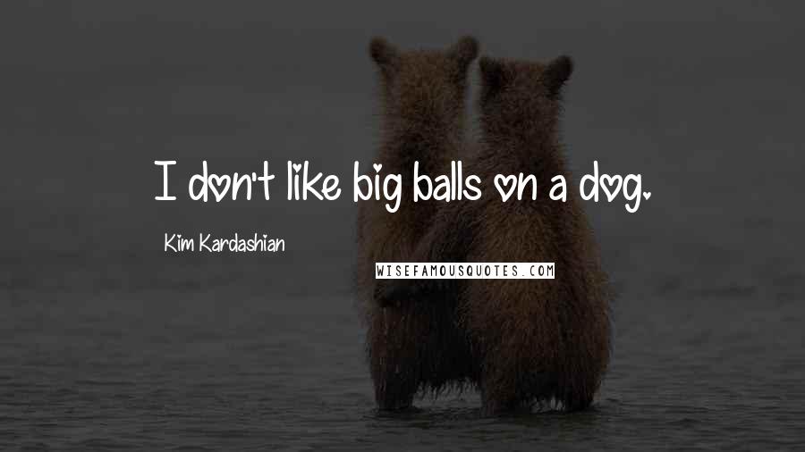 Kim Kardashian Quotes: I don't like big balls on a dog.