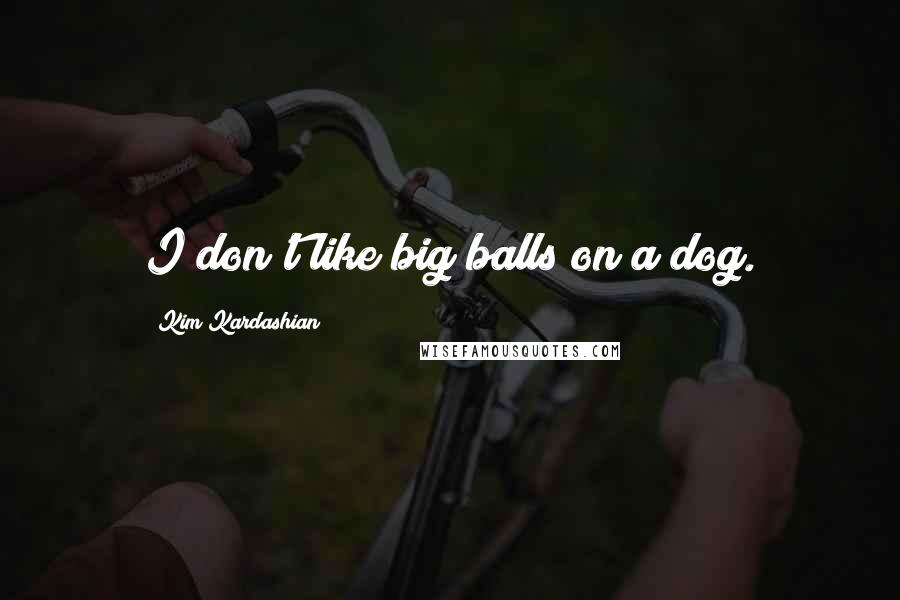Kim Kardashian Quotes: I don't like big balls on a dog.