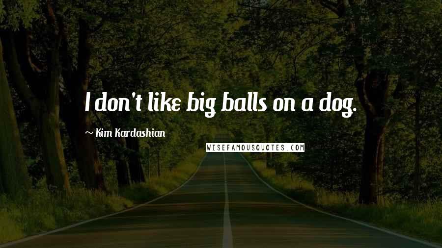 Kim Kardashian Quotes: I don't like big balls on a dog.