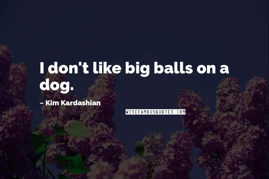 Kim Kardashian Quotes: I don't like big balls on a dog.