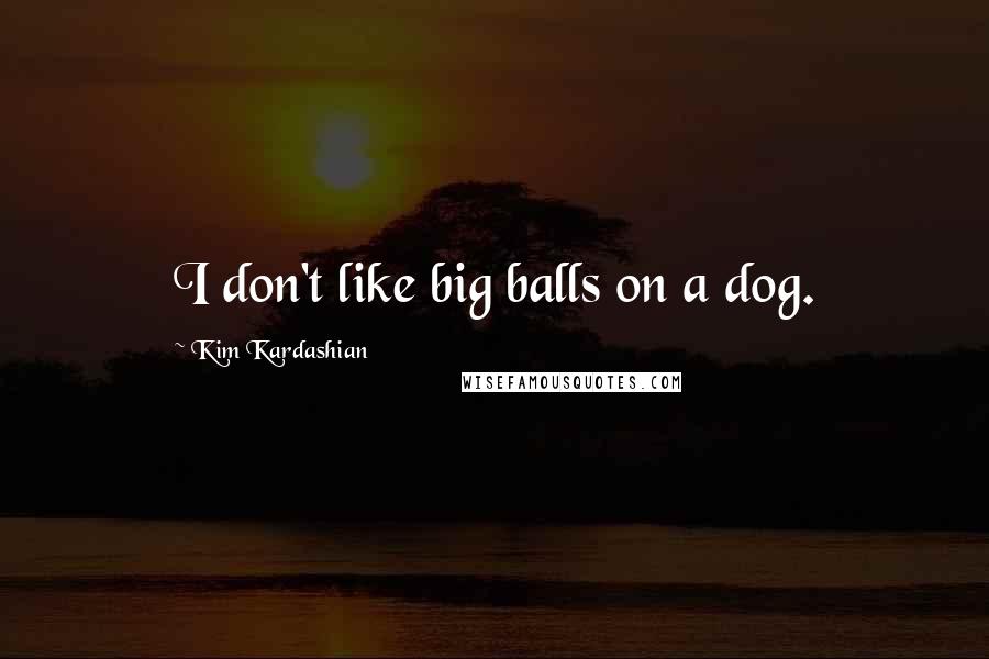 Kim Kardashian Quotes: I don't like big balls on a dog.