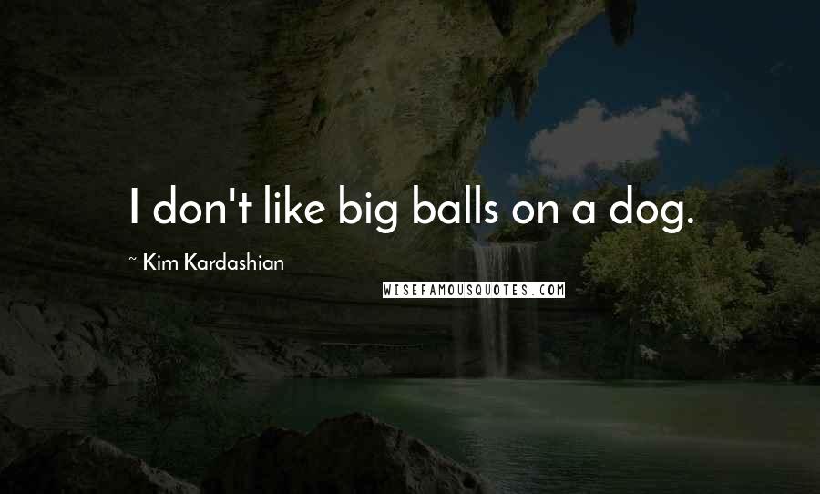 Kim Kardashian Quotes: I don't like big balls on a dog.