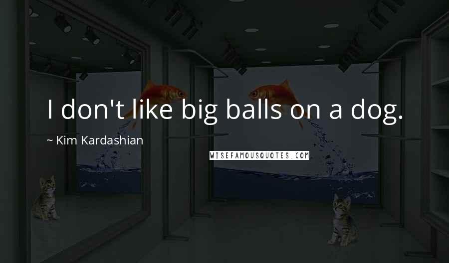 Kim Kardashian Quotes: I don't like big balls on a dog.