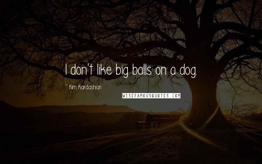 Kim Kardashian Quotes: I don't like big balls on a dog.